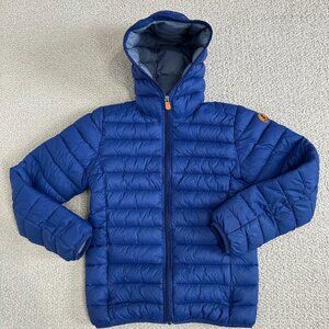 Save The Duck Big Donny Jacket Hooded Puffer Size 12 Blue